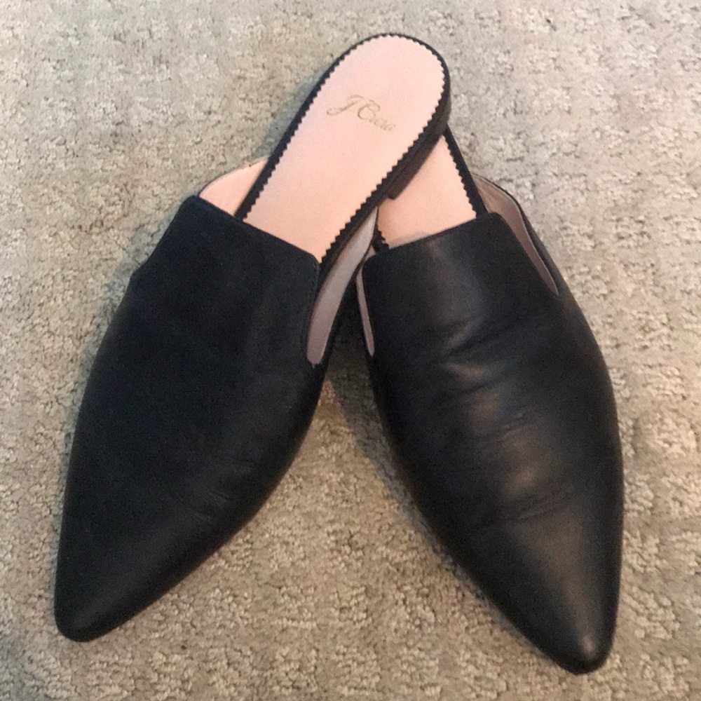 J. Crew Black Slides